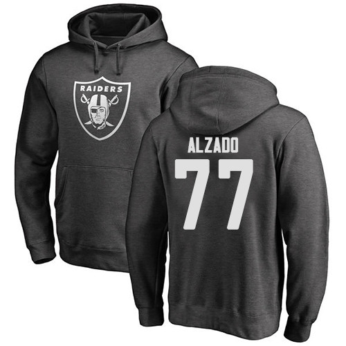 Men Oakland Raiders Ash Lyle Alzado One Color NFL Football #77 Pullover Hoodie Sweatshirts